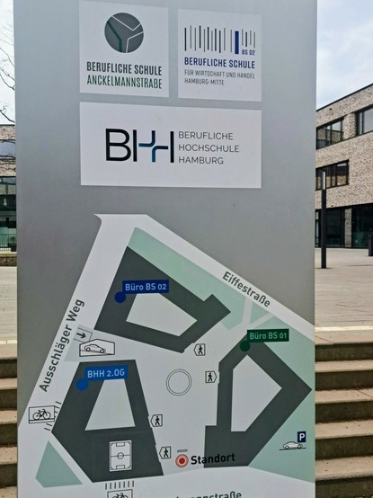 Begrüßungssxhild mit Gebäuden Skizzen 